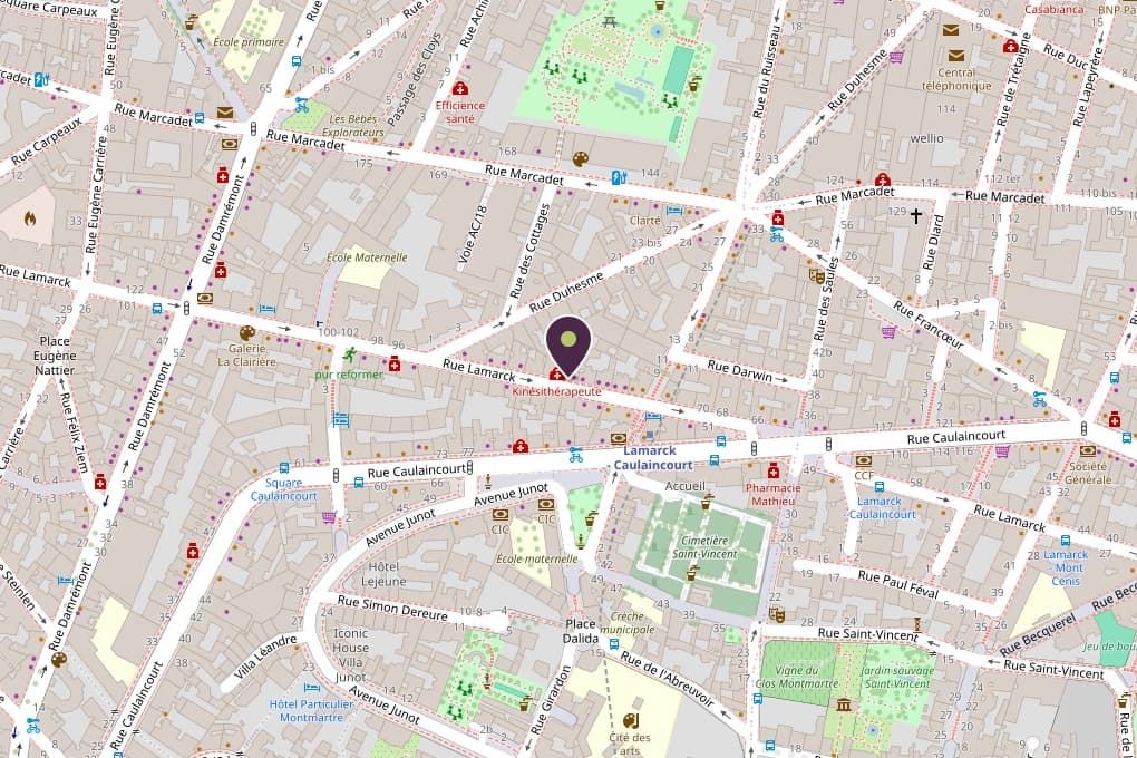 Plan du quartier : Artichaut au 82 rue Lamarck, à deux pas du métro Lamarck-Caulaincourt